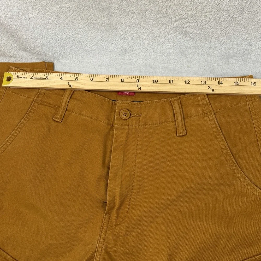 Levi's XX Cargo Twill Pants Men 32x32 Mustard ‎ Preppy Standard Taper Stretch